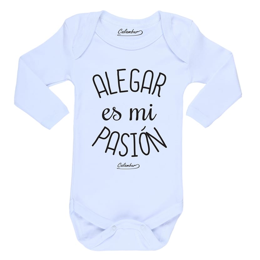 Body blanco para bebe 100% algodón, hecho en Chile, diseñado por Calambur alegar es mi pasión