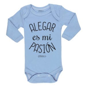 Body celeste para bebe 100% algodón, hecho en Chile, diseñado por Calambur alegar es mi pasión