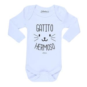 Ropa Bebe Body Calambur 100% algodón Moda Infantil Pilucho Gatito Hermoso