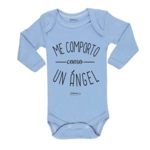 Ropa Bebe Body Calambur 100% algodón Moda Infantil Pilucho Me Comporto Como Un Ángel