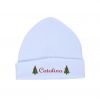 Gorro Bebé Recién Nacido 100% Algodón Calambur Nombre Personalizado Letras Rojas Arboles