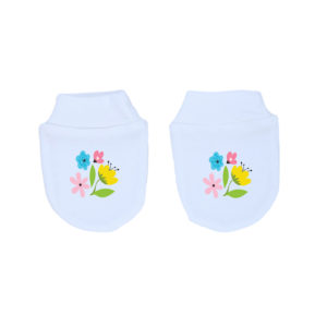 Mitones Bebé Recién Nacido 100% Algodón Calambur Flores