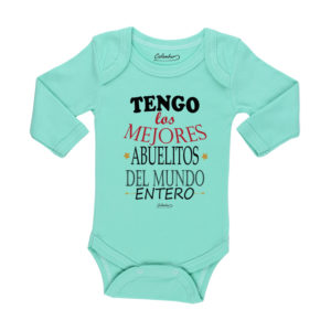 Ropa Bebe Body Calambur 100% algodón Moda Infantil Pilucho Tengo Los Mejores Abuelitos Del Mundo Entero