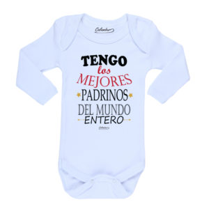 Ropa Bebe Body Calambur 100% algodón Moda Infantil Pilucho Tengo Los Mejores Padrinos Del Mundo Entero