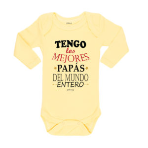 Ropa Bebe Body Calambur 100% algodón Moda Infantil Pilucho Tengo Los Mejores Papás Del Mundo Entero