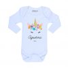 Ropa Bebe Body Calambur 100% algodón Moda Infantil Pilucho Unicornio Nombre Personalizado