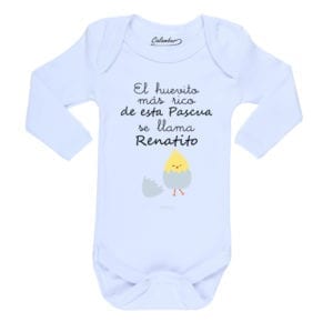 Ropa Bebe Body Calambur 100% algodón Moda Infantil Pilucho El Huevito Más Rico se llama Nombre Personalizado