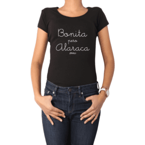 Polera Mujer Calambur 100% algodón Mensaje Divertido Estampado Bonita Pero Alaraca