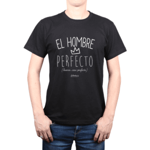 Polera Hombre Calambur 100% algodón Mensaje Divertido Estampado El Hombre Perfecto