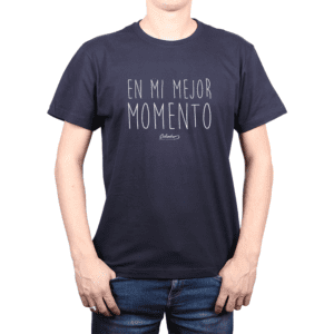 Polera Hombre Calambur 100% algodón Mensaje Divertido Estampado En Mi Mejor Momento