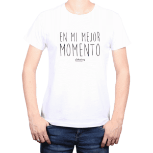 Polera Hombre Calambur 100% algodón Mensaje Divertido Estampado En Mi Mejor Momento