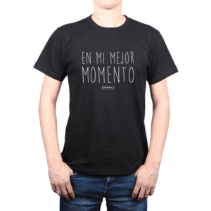 Polera Hombre Calambur 100% algodón Mensaje Divertido Estampado En Mi Mejor Momento