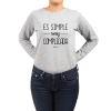 Polerón Mujer Calambur 100% algodón Mensaje Divertido Estampado Es Simple Soy Complicada