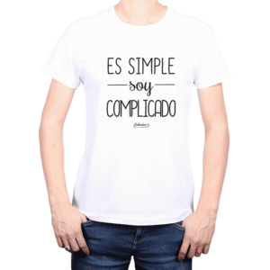 Polera Hombre Calambur 100% algodón Mensaje Divertido Estampado Es Simple Soy Complicado