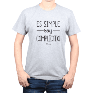 Polera Hombre Calambur 100% algodón Mensaje Divertido Estampado Es Simple Soy Complicado