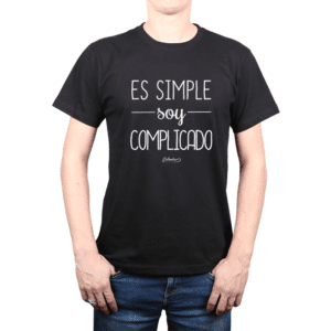 Polera Hombre Calambur 100% algodón Mensaje Divertido Estampado Es Simple Soy Complicado
