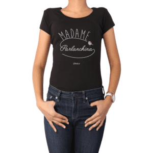 Polera Mujer Calambur 100% algodón Mensaje Divertido Estampado Madame Parlanchina