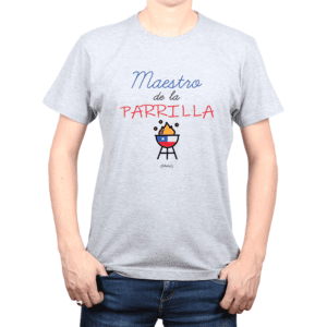 Polera Hombre Calambur 100% algodón Mensaje Divertido Estampado Maestro De La Parrilla
