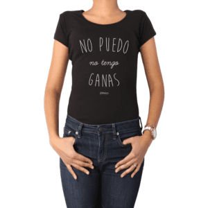 Polera Mujer Calambur 100% algodón Mensaje Divertido Estampado No Puedo No Tengo Ganas