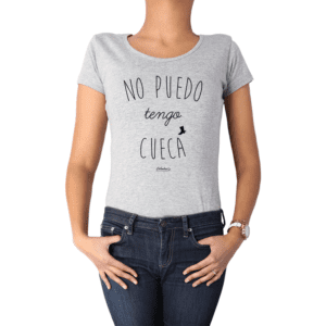 Polera Mujer Calambur 100% algodón Mensaje Divertido Estampado No Puedo Tengo Cueca