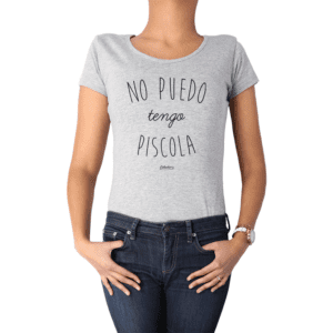 Polera Mujer Calambur 100% algodón Mensaje Divertido Estampado No Puedo Tengo Piscola