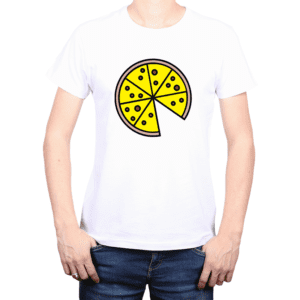 Polera Hombre Calambur 100% algodón Mensaje Divertido Estampado Pizza