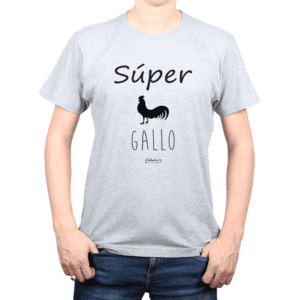Polera Hombre Calambur 100% algodón Mensaje Divertido Estampado Súper Gallo
