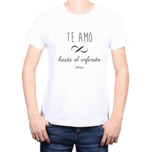 Polera Hombre Calambur 100% algodón Mensaje Divertido Estampado Te Amo Hasta El Infinito