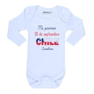 Ropa Bebe Body Calambur 100% algodón Moda Infantil Mi Primer 18 De Septiembre Nombre Personalizado