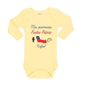 Ropa Bebe Body Calambur 100% algodón Moda Infantil Mis Primeras Fiestas Patrias Nombre Personalizado