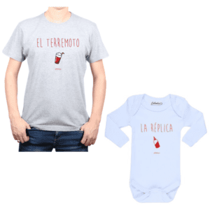 Conjunto El Terremoto La Réplica Calambur 100% algodón Polera y Body