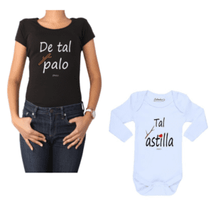 Conjunto De Tal Palo Tal Astilla Mamá y Bebé Calambur 100% algodón Polera y Body