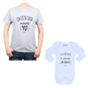 Conjunto En Esta Casa Mando Yo Papá y Bebé Calambur 100% algodón Polera y Body