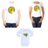 Conjunto Pizza Papá, Mamá y Bebé Calambur 100% algodón Poleras y Body