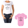 Conjunto Princesa + Nombre Mamá y Bebé Calambur 100% algodón Polera y Body