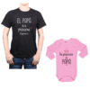 Conjunto Princesa + Nombre Papá y Bebé Calambur 100% algodón Polera y Body