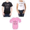 Conjunto Princesa + Nombre Papá, Mamá y Bebé Calambur 100% algodón Poleras y Body