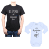 Conjunto Príncipe + Nombre Papá y Bebé Calambur 100% algodón Polera y Body