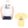 Conjunto De Tal Palo Tal Astilla Papá y Bebé Calambur 100% algodón Polera y Body