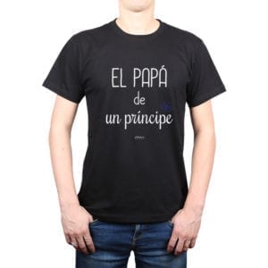 Polera Hombre Calambur 100% algodón diseño El Papá de un Príncipe negro
