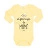 Body Pilucho Bebé Calambur 100% algodón diseño El Principe de Mamá amarillo