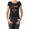Polera Mujer Calambur 100% algodón diseño La Mamá del Príncipe + Nombre negro