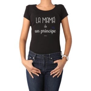 Polera Mujer Calambur 100% algodón diseño La Mamá de un príncipe negro