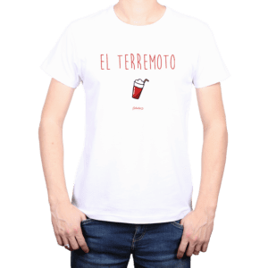 Polera Hombre Calambur 100% algodón diseño El Terremoto Blanco