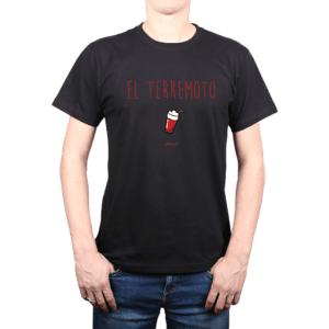 Polera Hombre Calambur 100% algodón diseño El Terremoto Negro