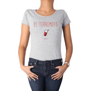 Polera Mujer Calambur 100% algodón diseño El Terremoto Gris