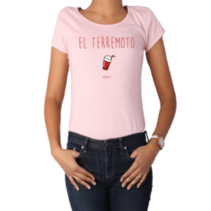 Polera Mujer Calambur 100% algodón diseño El Terremoto Rosado