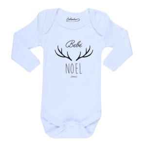 Body Pilucho Bebé Calambur 100% algodón diseño Bebé Noel blanco