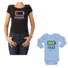 Conjunto Batería Mamá y Hijo Calambur 100% algodón Polera y Body
