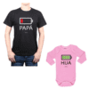 Conjunto Batería Papá y Hija Calambur 100% algodón Polera y Body